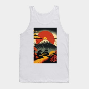 Japanese Volcano Sunset Tank Top